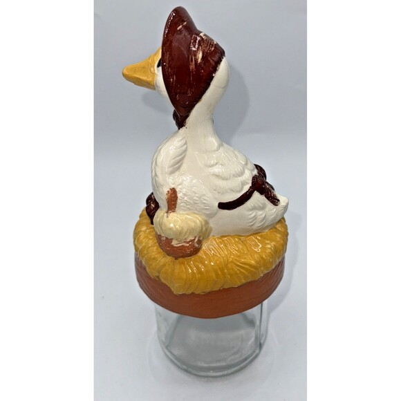 Vintage Whimsical Handpainted Mother Goose Jar Topper & Jar 9.5” Decorative - Picture 10 of 15